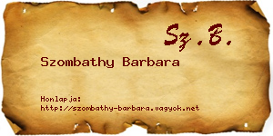 Szombathy Barbara névjegykártya